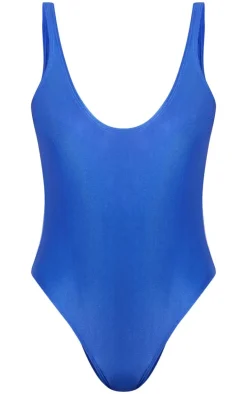 Blue Basic Scoop Swimsuit