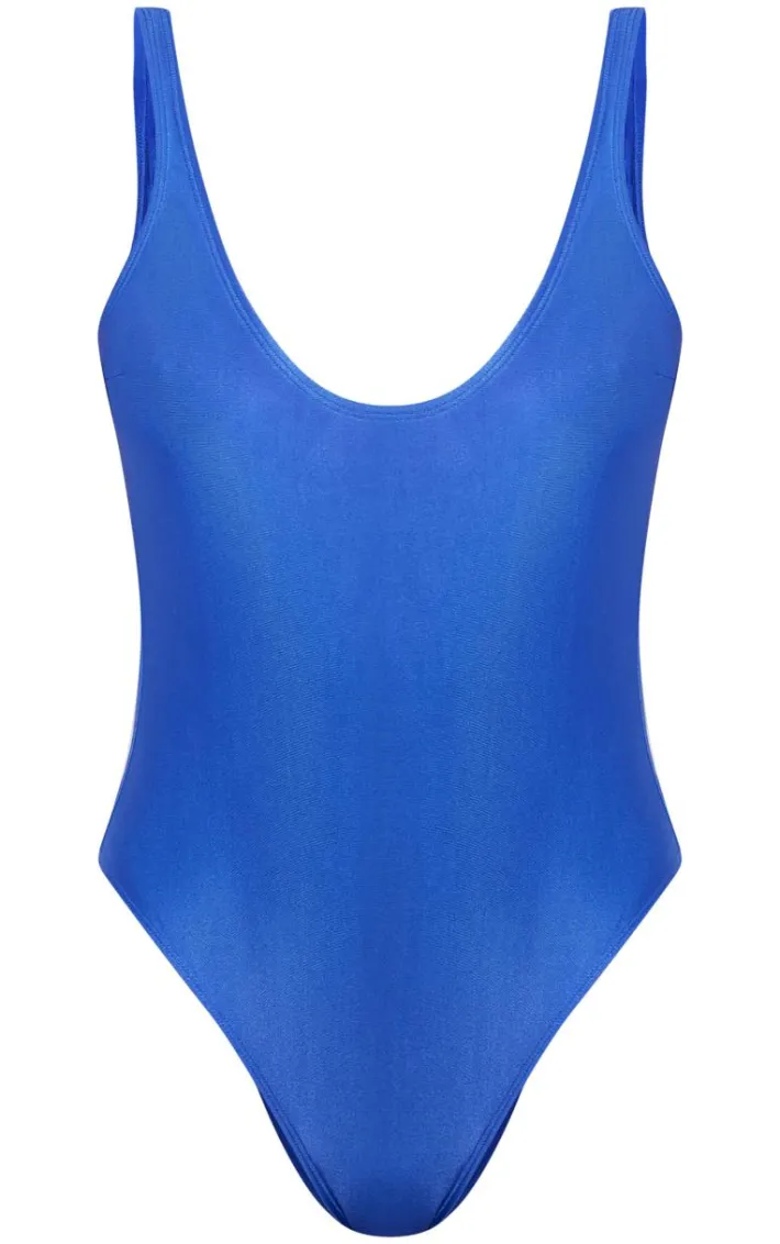 Blue Basic Scoop Swimsuit