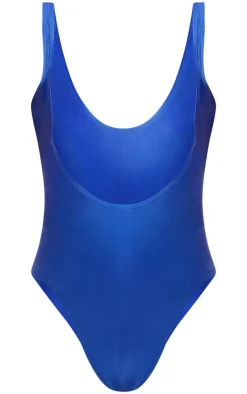 Blue Basic Scoop Swimsuit