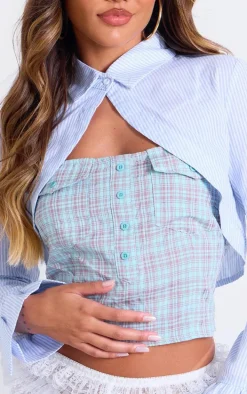 Blue Contrast Pattern Shirt