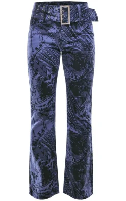 Blue Jean Print Flared Jeans