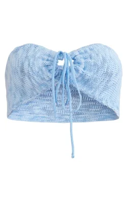 Blue Knitted Cross Over Bralet