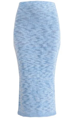 Blue Knitted Maxi Skirt