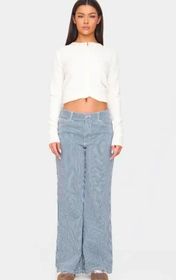 Blue Pinstripe Relaxed Baggy Jean