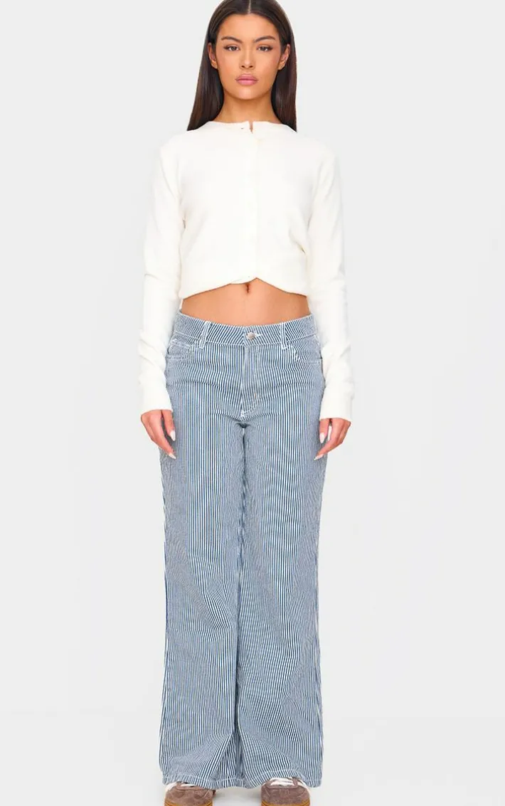 Blue Pinstripe Relaxed Baggy Jean