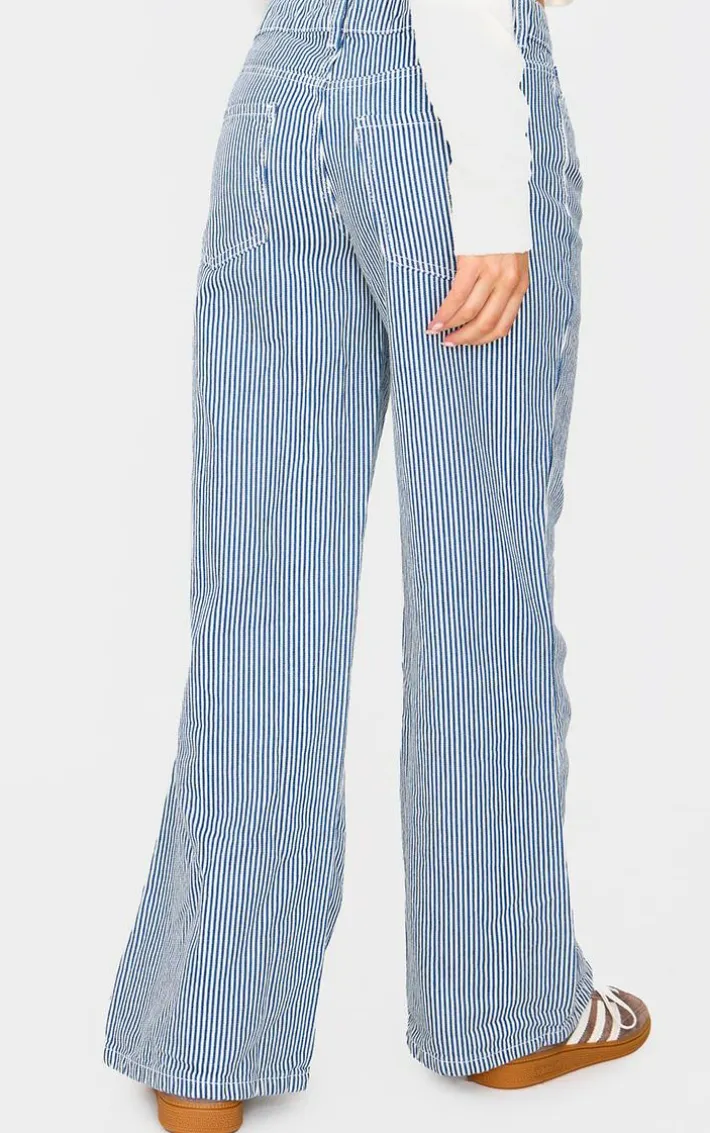 Blue Pinstripe Relaxed Baggy Jean
