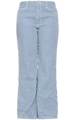 Blue Pinstripe Relaxed Baggy Jean