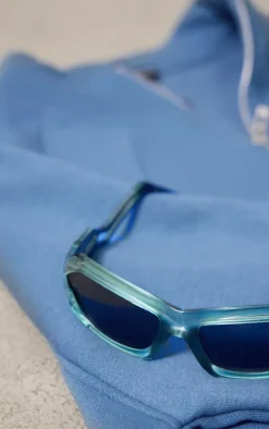 Blue Sporty Zig Zag Frame Sunglasses