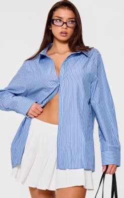 Blue Stripe Oversized Shirt