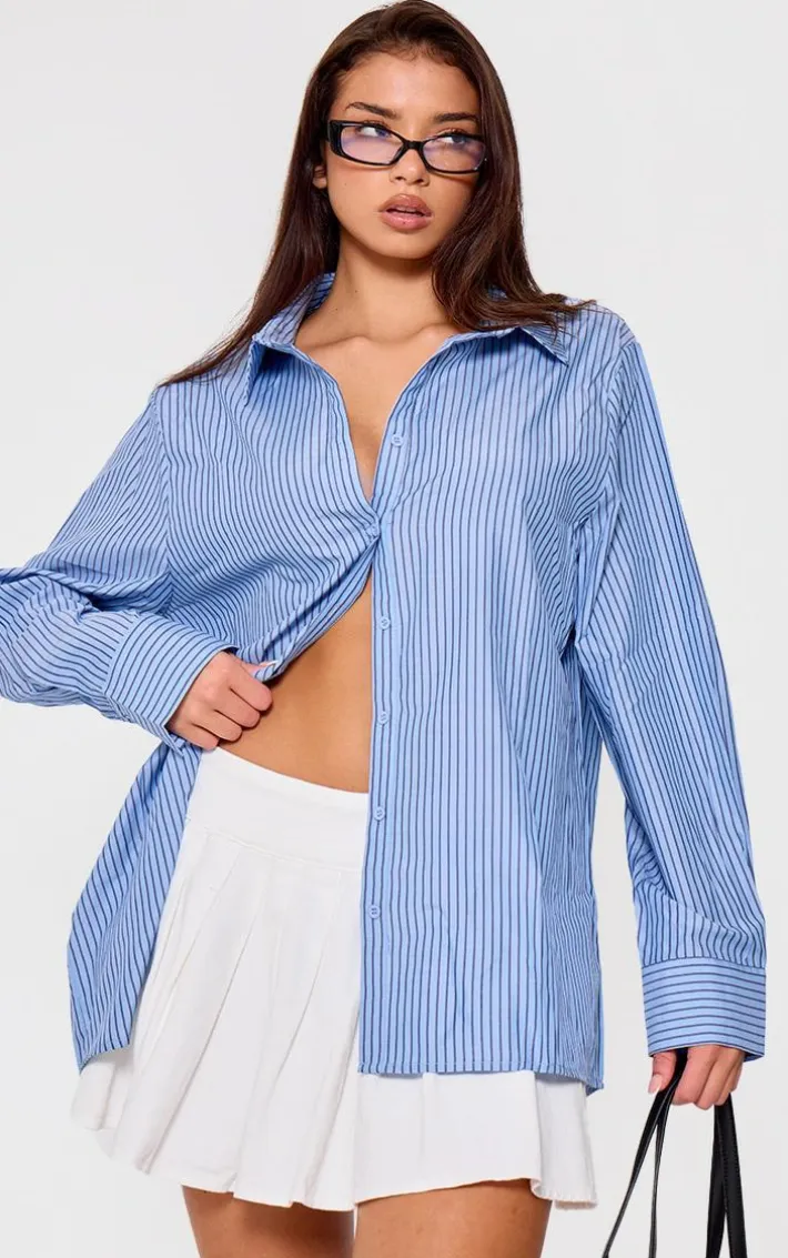 Blue Stripe Oversized Shirt
