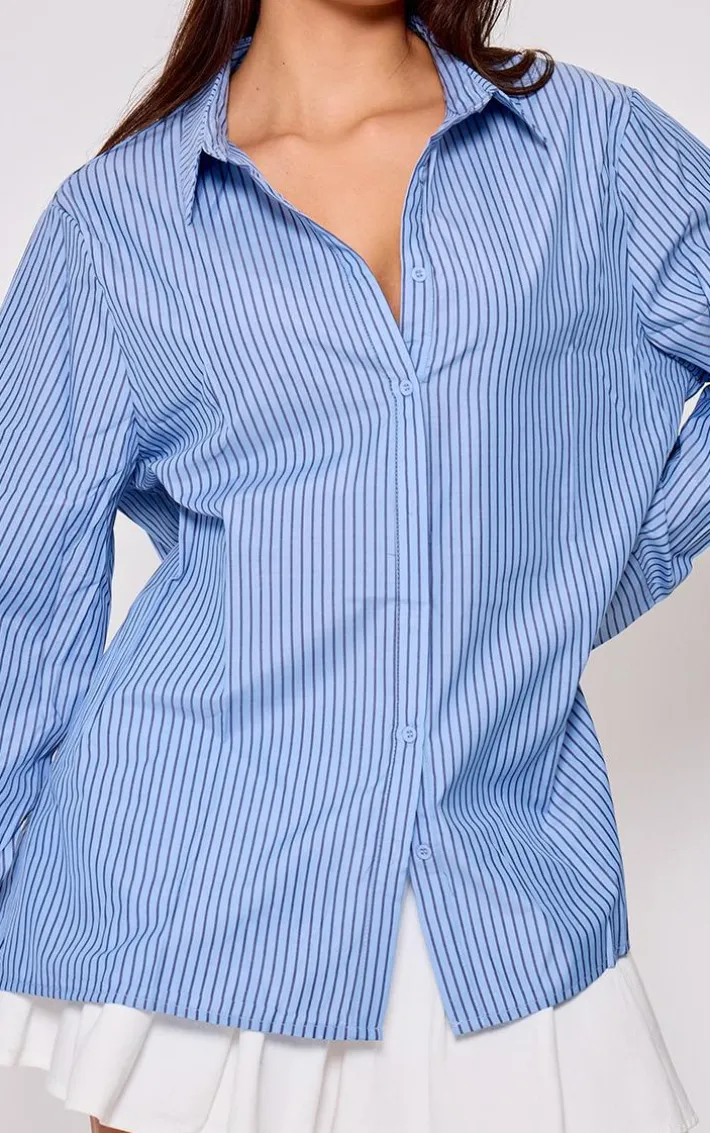 Blue Stripe Oversized Shirt