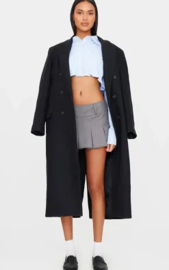 Blue Striped Bubble Hem Shirt