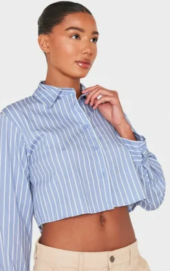 Blue Striped Deep Cuff Shirt