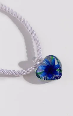 Blue Swirl Heart Necklace