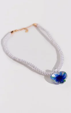 Blue Swirl Heart Necklace