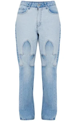Blue Western Patch Denim Jeans