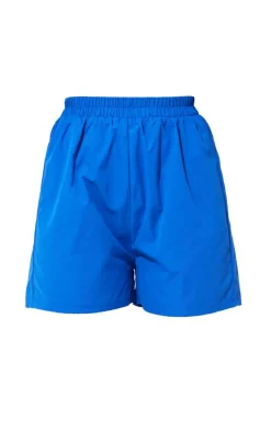 Blue Woven A Line Shorts