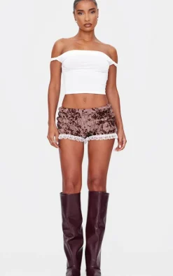 Blush Devore Ruched Frill Hem Bloomers