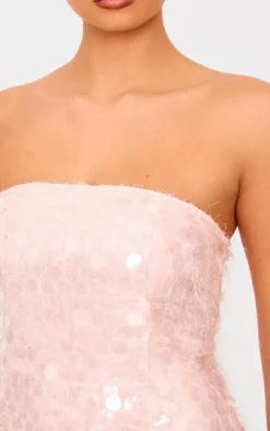 Blush Disc Sequin Bandeau Romper