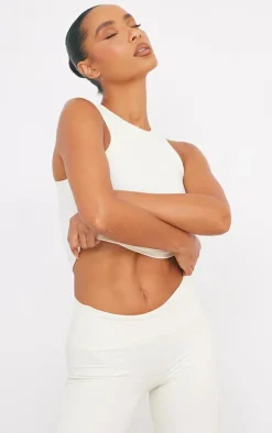 Bone Sculpt Cropped Gym Racer Top