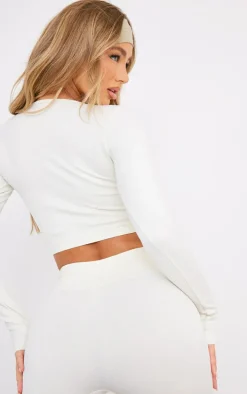 Bone Seamless Long Sleeve Cropped Gym Top