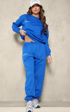 Bright Blue Prettylittlething Est 2012 Oversize Sweatshirt