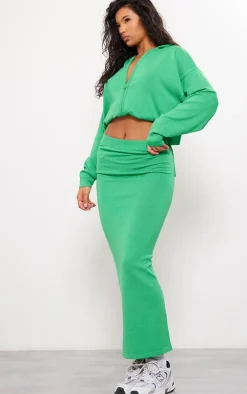 Bright Green Tube Knitted Midaxi Skirt