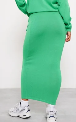 Bright Green Tube Knitted Midaxi Skirt