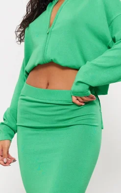 Bright Green Tube Knitted Midaxi Skirt