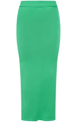 Bright Green Tube Knitted Midaxi Skirt