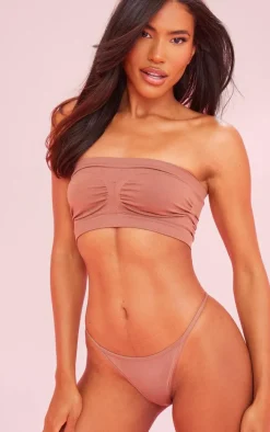 Brown Bandeau Seamless Bra