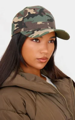 Brown Camo Print Cap