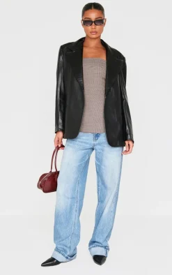 Brown Check Longline Bandeau