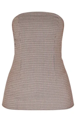 Brown Check Longline Bandeau