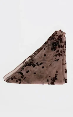 Brown Floral Devore Soft Touch Bandana