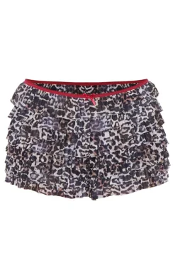 Brown Leopard Print Contrast Lace Rara Bloomer Shorts