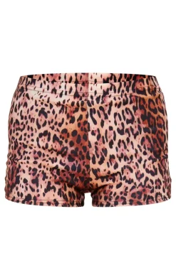 Brown Leopard Print Hotpants