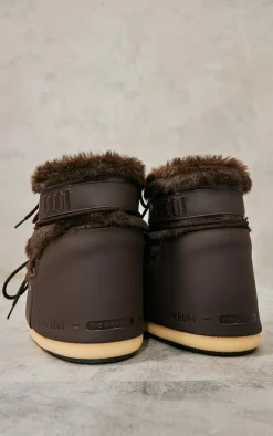 Brown Moon Boot Icon Low Faux Fur