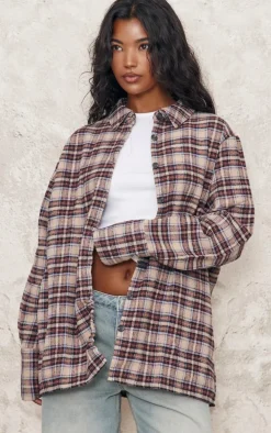 Brown Oversized Flannel Shirt