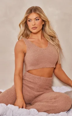 Brown Teddy Knit Bralet