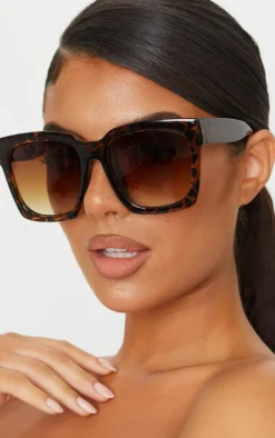 Brown Tortoise Oversized Square Sunglasses