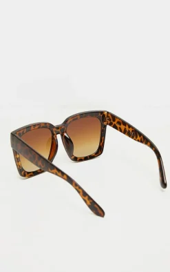 Brown Tortoise Oversized Square Sunglasses