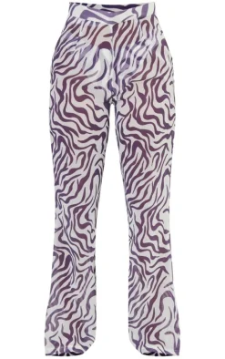 Brown Zebra Swirl Print Beach Flares