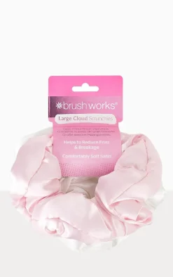 Brushworks Large Cloud Scrunchies - Pink & White