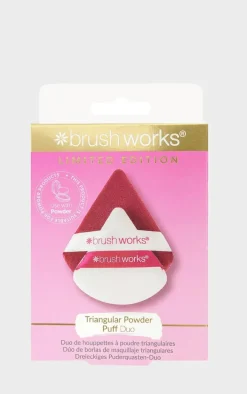 Brushworks Limited Edition Triangular Powder Puff Duo - Red