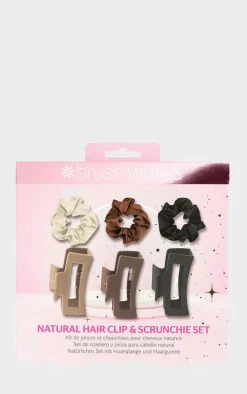 Brushworks Natural Hair Clip & Scrunchie Set
