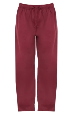 Burgundy Drawcord Hem Oversized Sweatpants