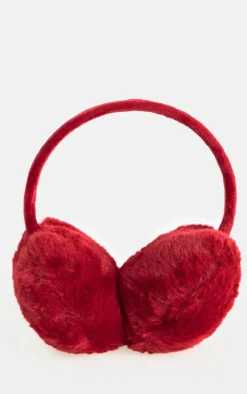 Burgundy Faux Fur Ear Muffs
