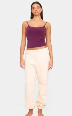 Burgundy Premium Soft Touch Strappy Cami Top