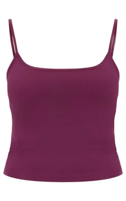 Burgundy Premium Soft Touch Strappy Cami Top
